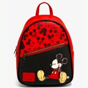Loungefly Disney Mickey Mouse Black and Red‎ Mini Backpack